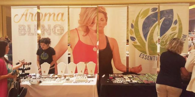 Aroma Bling and Essential Bracelet booths at trade show
