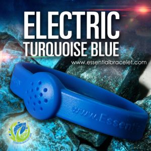 Electric Turquoise Blue rubber bracelet for essential oil diffusing