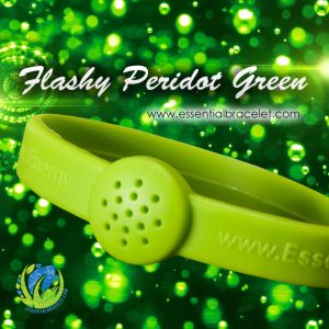 Flashy Peridot Green rubber aromatherapy bracelet