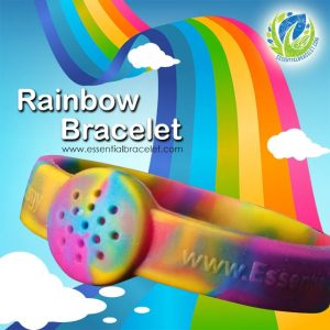Rainbow multi-colored silicone bracelet