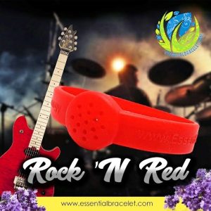 Rock n' Red silicone bracelet with clay tablet for diffusing essential oils